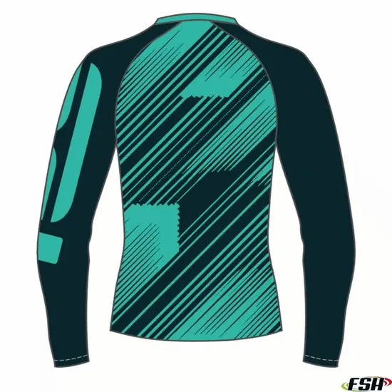 Camisa de compressão sublimada personalizada manga comprida Rash Guard